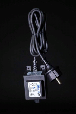 Трансформатор 20W. для силиконовых нитей 24В., до 400 LED, провод черный каучук, IP65, Beauty Led (EA20-400L)