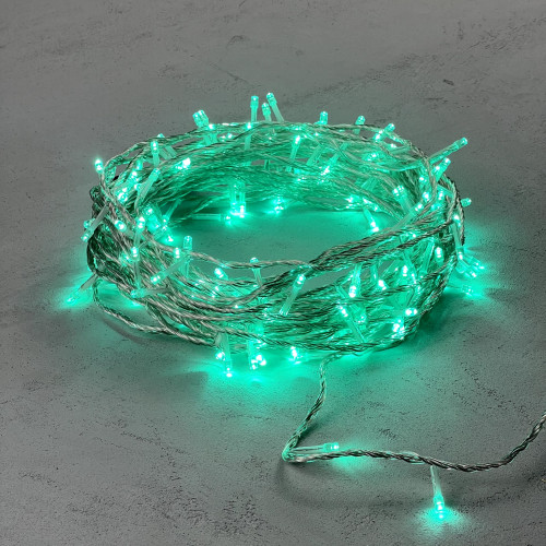 Светодиодная гирлянда с возможностью динамики 20 м., 200 аква LED ламп, 24V., прозрачный силиконовый провод, IP65, Beauty Led (EST200-3W10-1A)