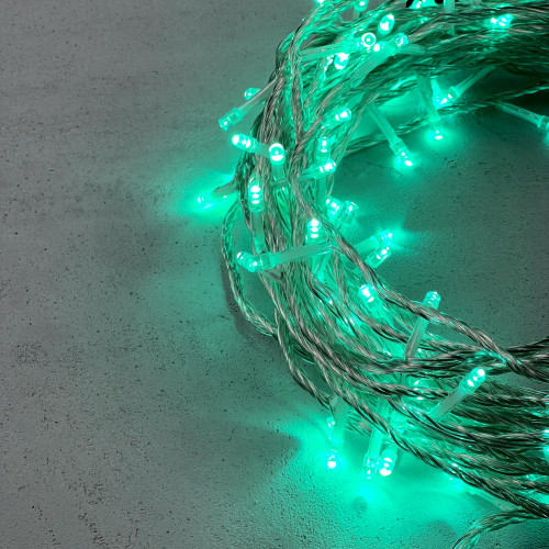 Светодиодная гирлянда с возможностью динамики 20 м., 200 аква LED ламп, 24V., прозрачный силиконовый провод, IP65, Beauty Led (EST200-3W10-1A)