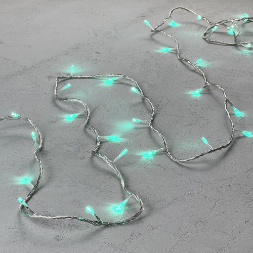 Светодиодная гирлянда с возможностью динамики 20 м., 200 аква LED ламп, 24V., прозрачный силиконовый провод, IP65, Beauty Led (EST200-3W10-1A)