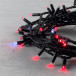 Гирлянда Нить 10 м., Красные с Мерцанием Белого Диода 220В, 75 LED, Провод Черный Каучук, IP65, LTC (LL75BLW-1-2R) 