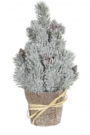 Декорированная елочка в горшочке 30 см, заснеженная (83059)