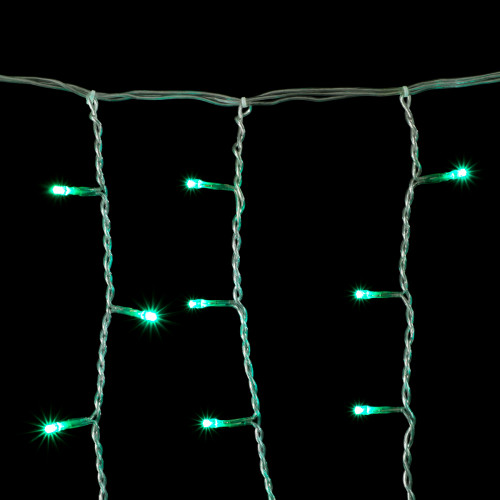 Светодиодная бахрома 3.2*0,9 м, 220V., 232 аква LED ламп, соединяемая, силиконовый прозрачный провод, Beauty Led (ECC232-10-2A)
