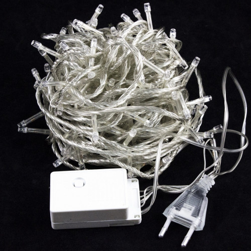 Светодиодная нить 13.5 м., 220V, 200 теплых белых LED ламп, контроллер, прозрачный провод, Winner Light (ww.01.5T.200-)