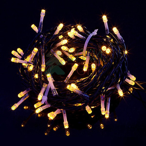 Комплект мерцающих гирлянд на деревья 60 м., 3 луча по 20 м, 24V, 600 желтых LED ламп, черный ПВХ, LTC (KDD600BLW-11-1Y)