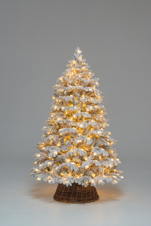 Искусственная елка Аляска заснеженная 270 см., 770 теплых белых LED ламп, литая+пвх, ЕлкиТорг (149270)