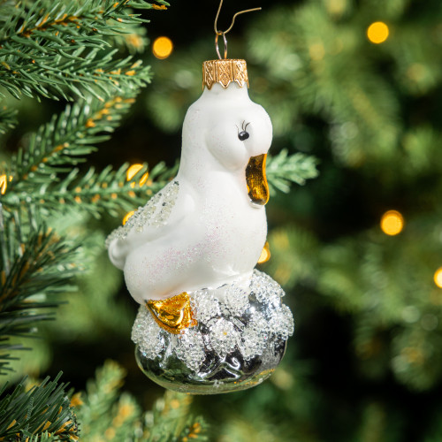 Елочное украшение Утка, стекло, 10 см., 1 шт., Витус (А207-белый)