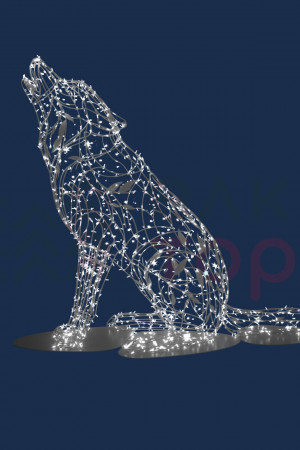 Светодиодная фигура Волк серебряный Premium 1,85 м., Conso (OL328i61)