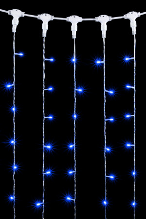 Светодиодный мерцающий занавес 2*2 м, 220V., 400 синих LED ламп, прозрачный ПВХ, Beauty Led (PCL402BL-10-2B)