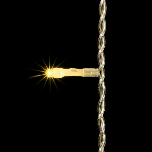 Светодиодный занавес 1*6 м., 600 теплых белых LED ламп, прозрачный провод ПВХ, LTC (PCL601-10-2WW)