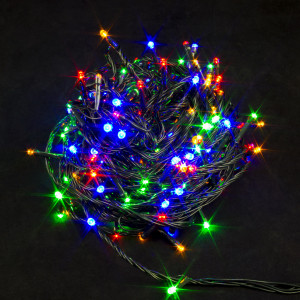 Светодиодная нить 13.5 м., 220V, 200 разноцветных LED ламп, контроллер, черный провод, Winner Light (m.01.5B.200-)