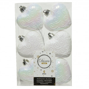 Набор игрушек Сердце любви 6 шт., белый ирис, Kaemingk (028019)