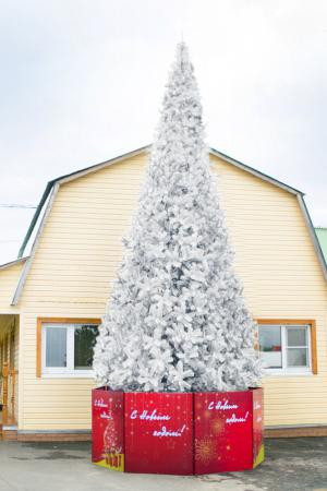 Уличная искусственная елка Альпийская белая 5 м., ствольная, ПВХ, Green Trees (GT5APVCW)