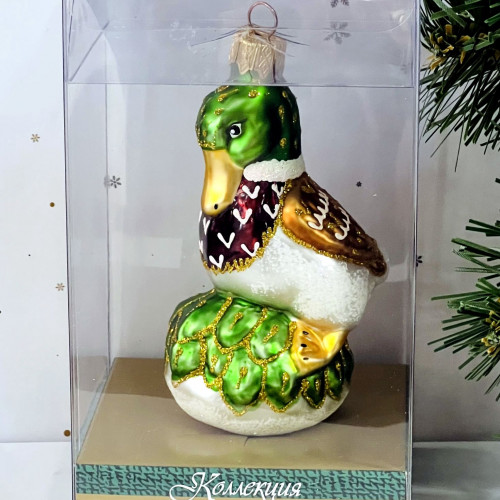 Елочное украшение Утка, стекло, 10 см., 1 шт., Витус (А207-корич)