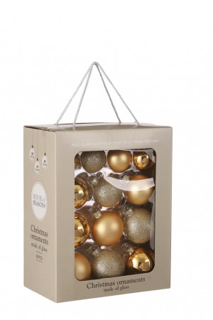 Набор стеклянных шаров Золотые дюны 26 шт., 7 см.,House of seasons (85576)