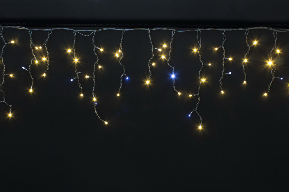 Бахрома-каучук 204 LED 6 м. 0,3*0,4*0.6 теплый белый, черн.пр., уличная IP65, Winner (ww.02.7B.204+)