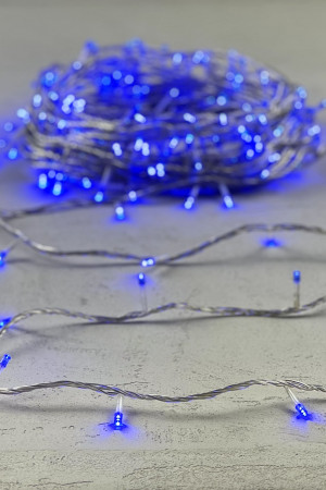 Светодиодная гирлянда с возможностью динамики 20 м., 200 синих LED ламп, 24V., прозрачный силиконовый провод, IP65, Beauty Led (EST200-3W10-1B)