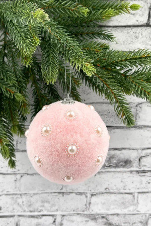 Шар винтажный Воздушное сердце 8 см., нежно-розовый, пенопласт, Christmas DeLuxe (87926) 