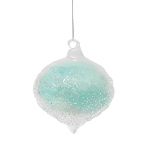 Набор винтажных стеклянных украшений Райское перо 80 мм., голубой, 9 шт., Christmas DeLuxe (13127)