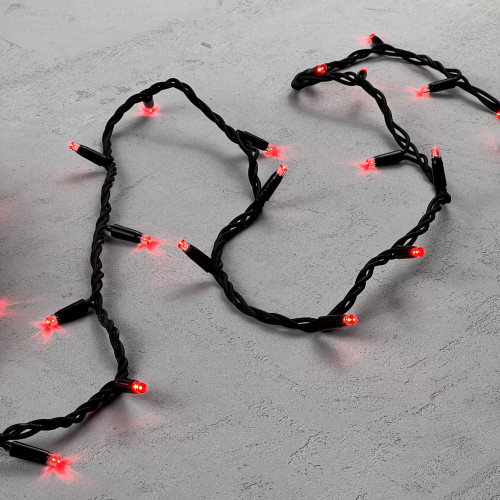 Светодиодная гирлянда Sealed 10 м., 220V., 100 красных LED ламп, черный каучук, Beauty Led (LL100-1-2R)