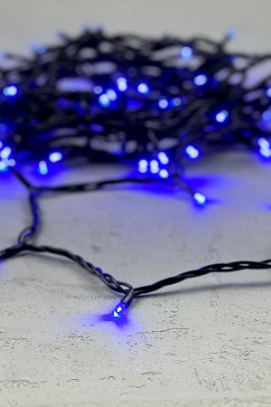 Светодиодная нить 100 синих LED ламп, 10 м., 24В., черный провод ПВХ, LTC (PST100-11-1B)
