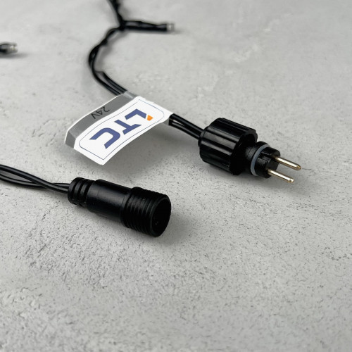 Светодиодная нить 100 синих LED ламп, 10 м., 24В., черный провод ПВХ, LTC (PST100-11-1B)