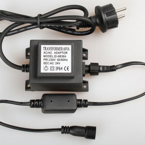 Трансформатор 60W, 1.5 м, черный провод, Rich LED (RL-220AC/DC24-60W-B)