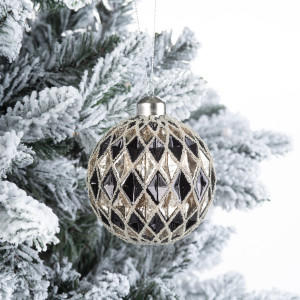 Винтажный стеклянный шар Драгоценные грани - Агат 8 см., 1 шт., Karlsbach (13139)