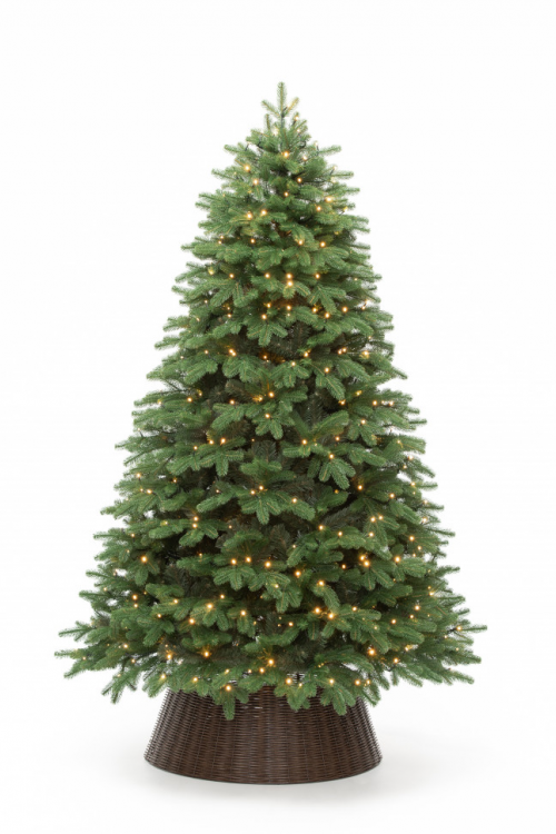 Искусственная елка Парижанка 350 см., теплых белых LED ламп, Литая хвоя+ПВХ, ЕлкиТорг (138350)