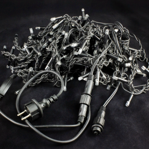 Бахрома-каучук 204 LED 6 м. 0,3*0,4*0.6 холод.белый, черн.пр., уличная IP65, Winner (w.02.7B.204+)