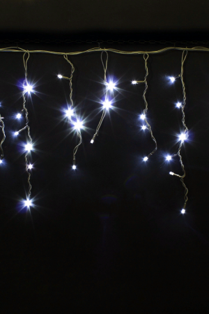 Бахрома-каучук 204 LED 6 м. 0,3*0,4*0.6 холод.белый, черн.пр., уличная IP65, Winner (w.02.7B.204+)