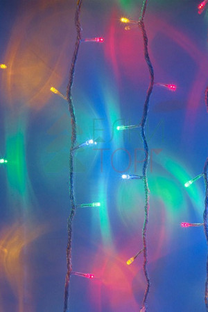 Светодиодный мерцающий занавес 2*2 м, 220V., 400 разноцветных LED ламп, прозрачный ПВХ, Beauty Led (PCL402BL-10-2M)