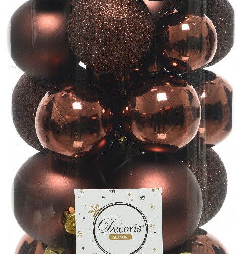 Набор пластиковых шаров Стиль mix, палисандровый, 30 шт, Kaemingk (023059)