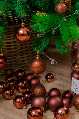 Набор пластиковых шаров Стиль mix, палисандровый, 30 шт, Kaemingk (023059)