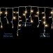 Светодиодная мерцающая бахрома 3*0.6 м., 220V, 100 теплых белых LED ламп, белый каучук, соединяемая, Winner (ww.02.7W.100+)