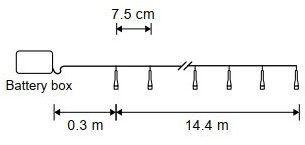 Гирлянда на батарейках 14.4 м., 192 LED ламп теплого свечения, статика, таймер, LUCA Lighting (83786)
