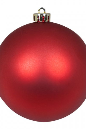 Пластиковый шар 100 мм., красный матовый., 1 шт., Snowmen (ЕК0411)