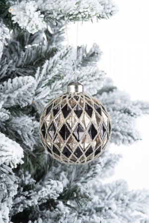 Винтажный стеклянный шар Драгоценные грани - Агат 10 см., 1 шт., Karlsbach (13140)