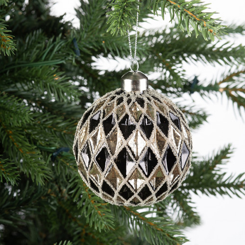 Винтажный стеклянный шар Драгоценные грани - Агат 10 см., 1 шт., Karlsbach (13140)