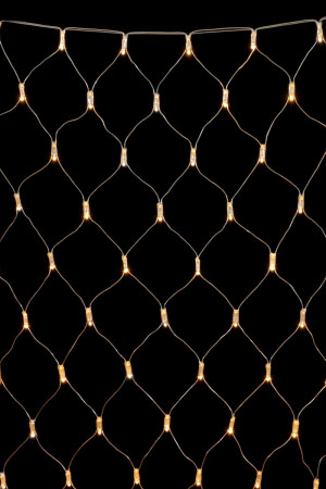  Светодиодная сетка с колпачком 2*2 м., 220В, 256 теплых белых LED, провод прозрачный ПВХ, IP65, LTC (NTL256CAP-10-2WW)