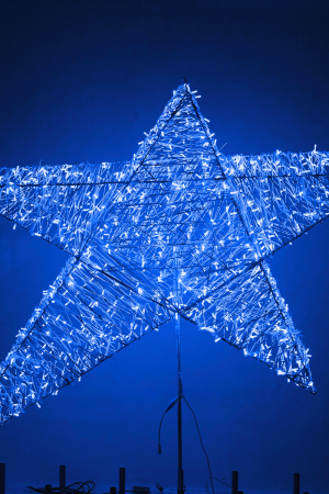 Макушка Гагаринская звезда из стекло-нити 100 см. для елей высотой от 6 до 15 м., синяя, Green Trees (gag-sn-100blue)