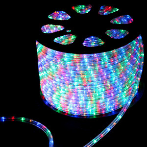 Дюралайт всесторонний круглый диаметр 13 мм., 220V, фиксинг, белые, синие, красные LED лампы 36 шт на 1 м., LTC (F3-H2-220V-WRB)