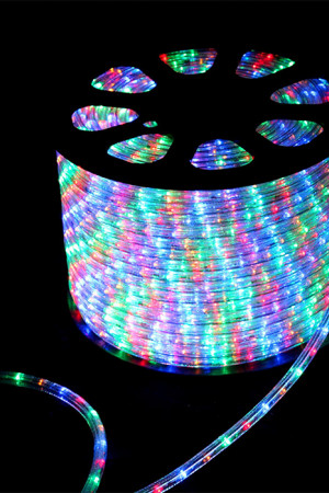 Дюралайт всесторонний круглый диаметр 13 мм., 220V, фиксинг, белые, синие, красные LED лампы 36 шт на 1 м., LTC (F3-H2-220V-WRB)