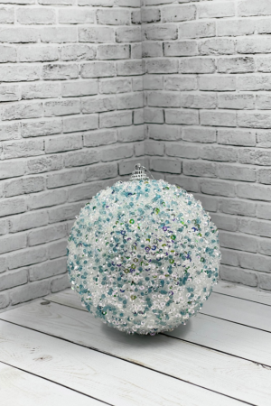 Шар винтажный Мохито 8 см., бело мятный, пенопласт, Christmas DeLuxe (86875) 