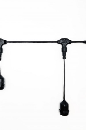 Белт-Лайт UNIBELT 10 м., провод черный Каучук, шаг 100 см., 10 подвесных патронов, IP65, LTC (UBL10m/10L-1)