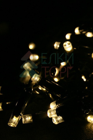 Светодиодная гирлянда Sealed 10 м., 220V., 100 теплых белых LED ламп, черный каучук, Beauty Led (LL100-1-2WW)