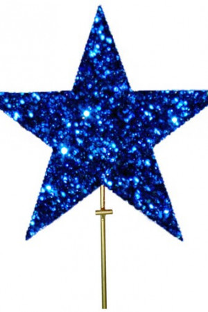Макушка звезда 50 см., синий, УКРАШЕНИЕ ДЛЯ ВЫСОТНОЙ ЕЛКИ (MZ-500BLUE)