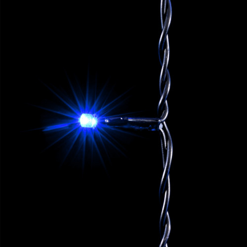 Светодиодный занавес 1*9 м., 900 синих LED ламп, черный провод ПВХ, LTC (PCL901-11-2B)