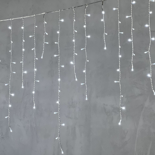 Светодиодная бахрома 5*0,9 м., 348 белых LED ламп, силиконовый прозрачный провод, Beauty Led (ECC348-10-2W)