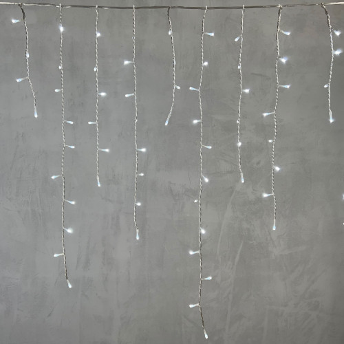 Светодиодная бахрома 5*0,9 м., 348 белых LED ламп, силиконовый прозрачный провод, Beauty Led (ECC348-10-2W)